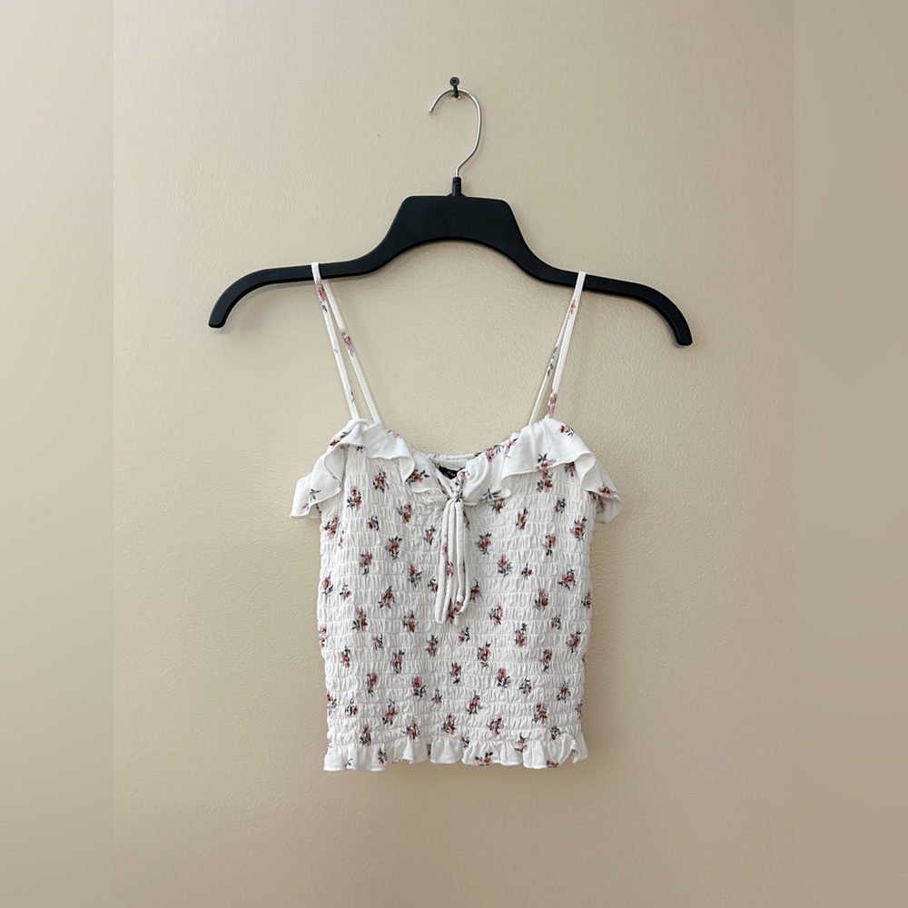 American Eagle Floral Cropped Tank Top